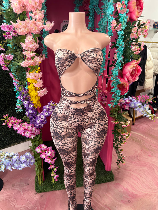 Halter Cheetah Jumpsuit